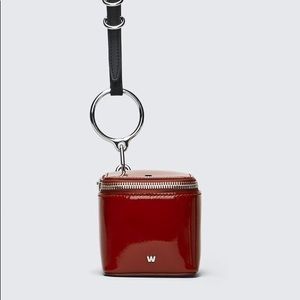 Alexander wang ace cube wristlet in red patent leather